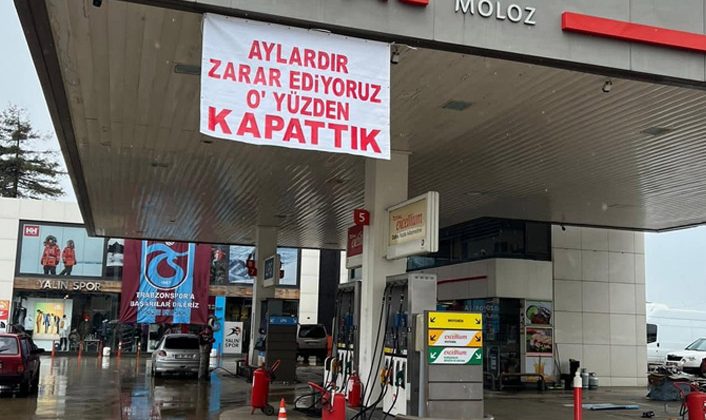 Trabzon Moloz’daki petrol istasyonları kepenk kapattı..